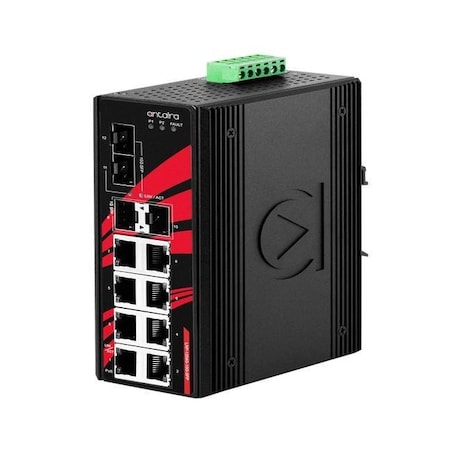 12-Port Industrial Gigabit PoE+ Unmanaged Ethernet Switch